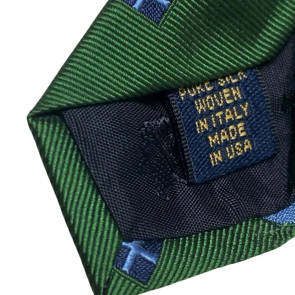 Brooks Brothers Makers Tie Men's Necktie Silk Nautical Signal Flags Green